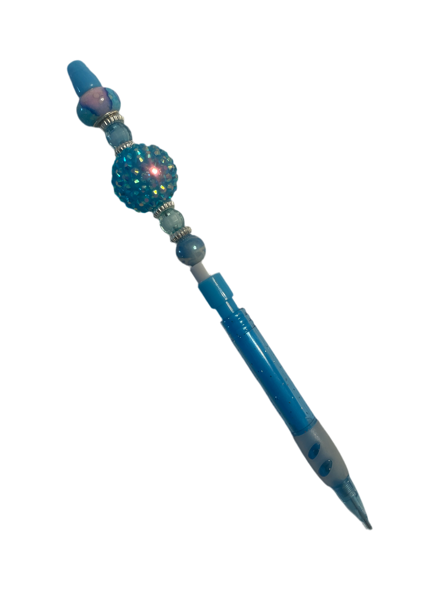 Bubble gum Bead-able Mechanical Pencils- Sparkling 1OfAkind turquoise