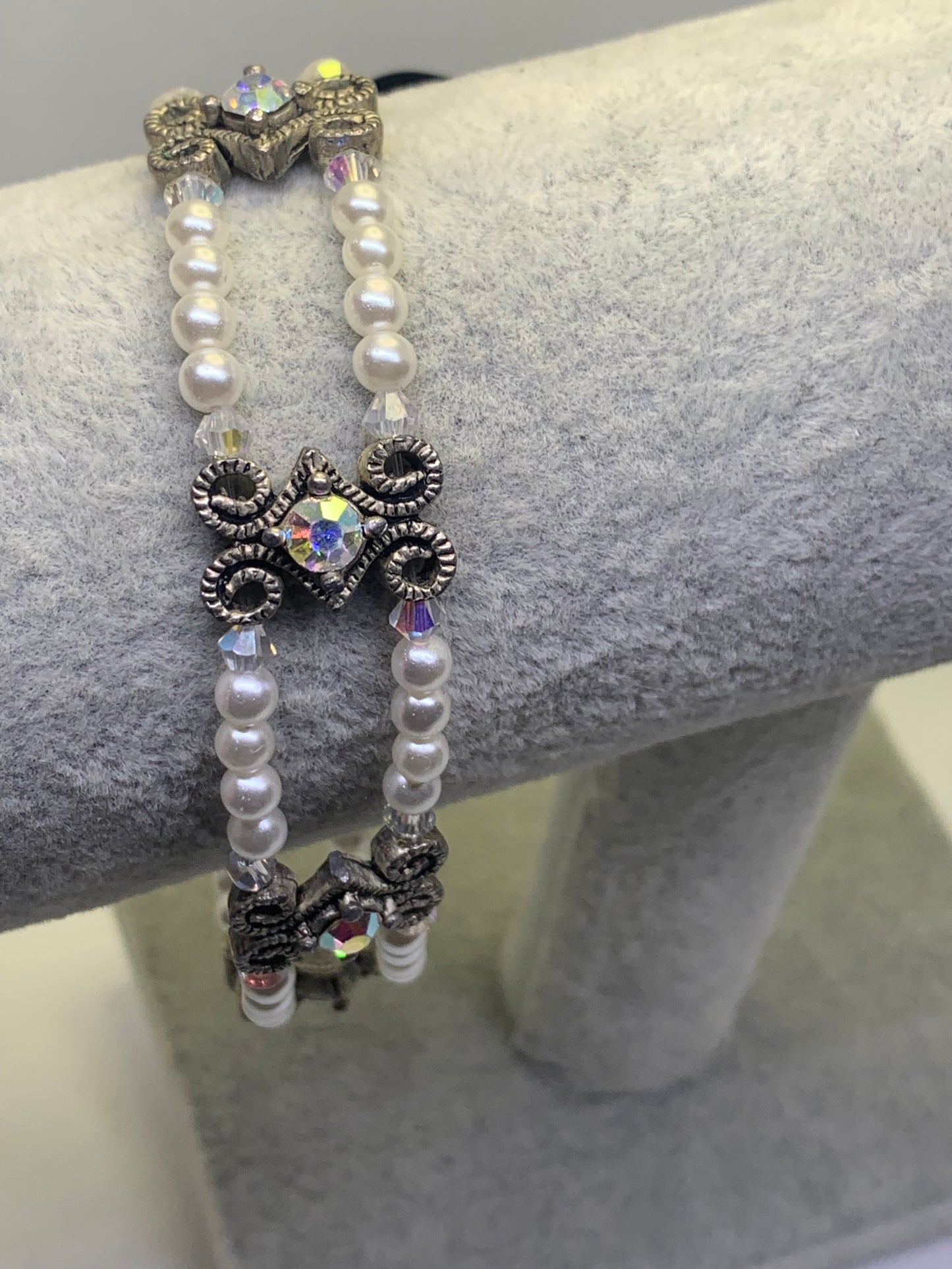 Antique Brace Wide Bracelet Crystal Clasp bracelets fit to size