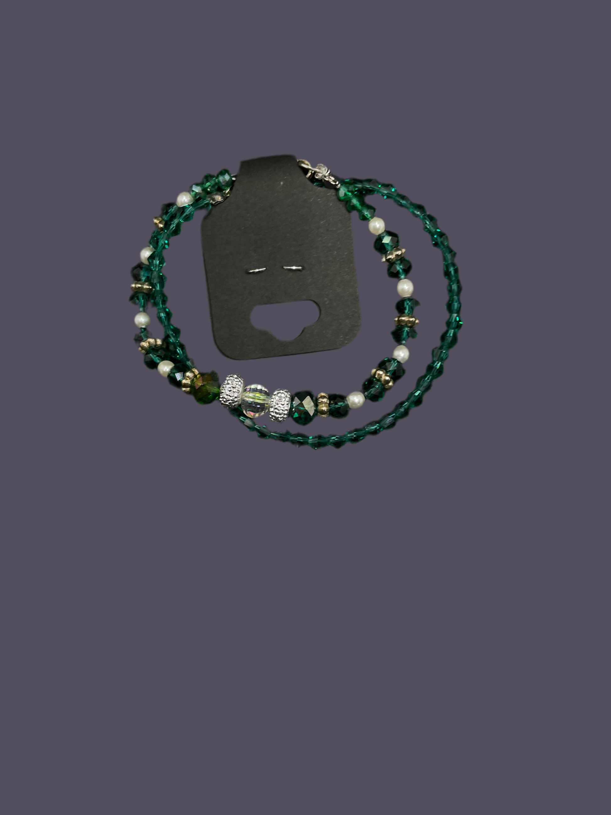 Green crystal bracelet 2 pack 