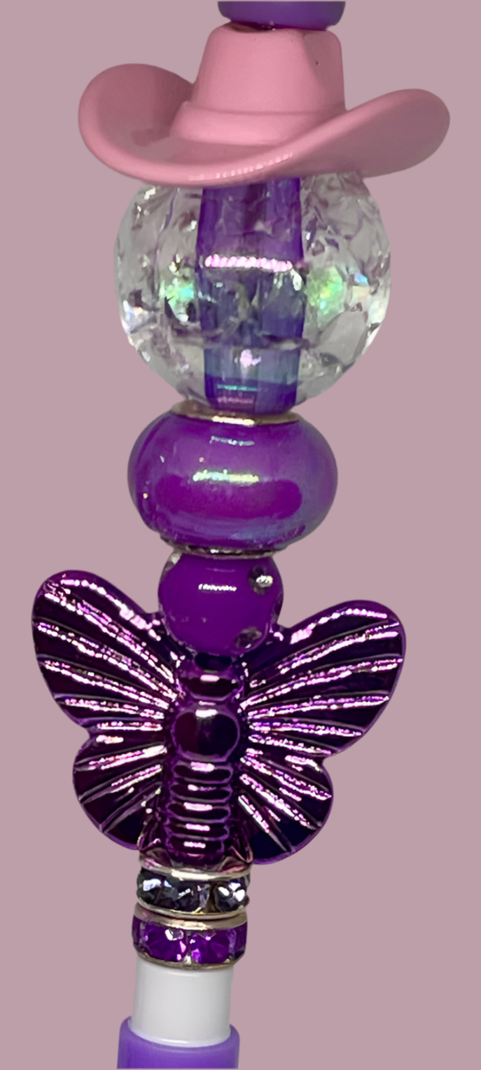 Purple Metallic Butterfly Collection and Cowgirl Mechanical Pencils