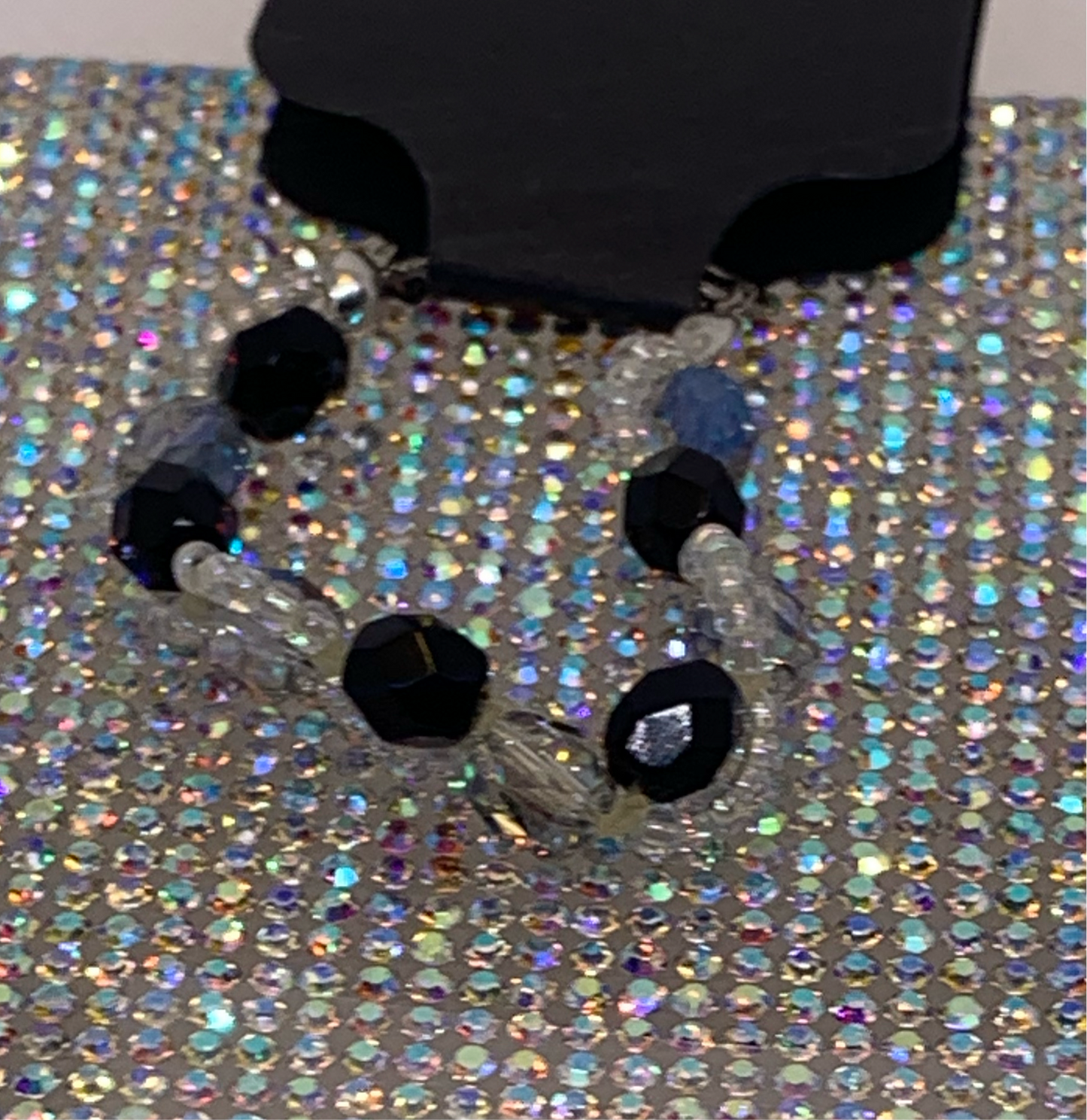 Black and Clear AB Bicone