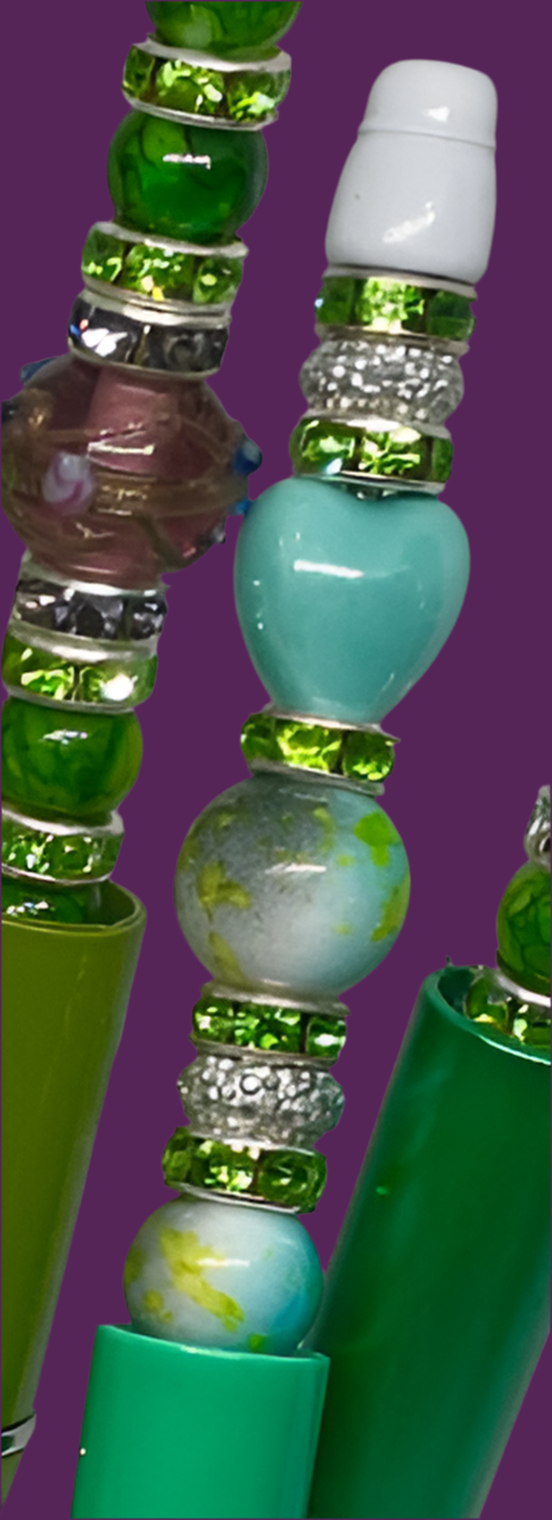 Mint Green Autumn Orange Bead-able Pens