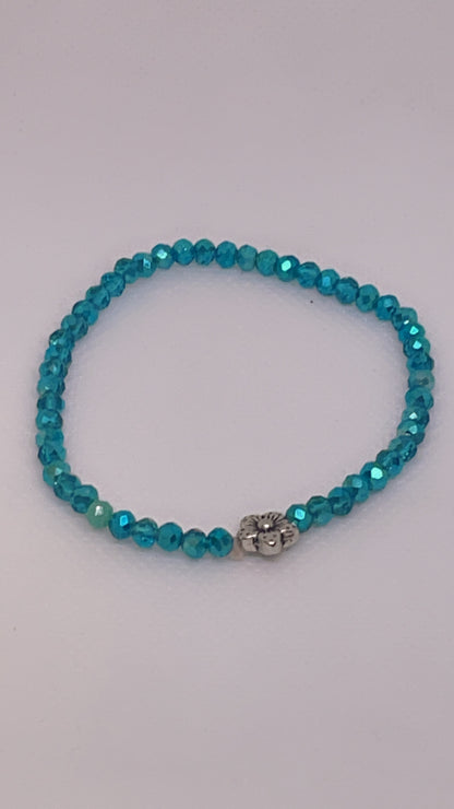 Luxury Blue Crystal Bracelet with Accent Beads