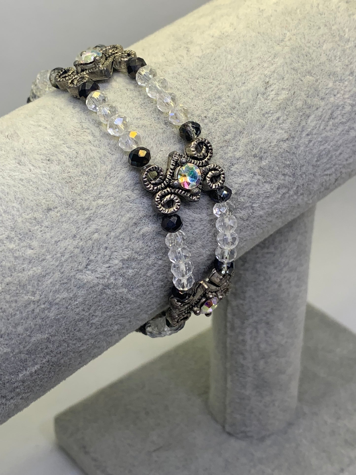 Antique Brace Wide Bracelet Crystal Clasp bracelets fit to size