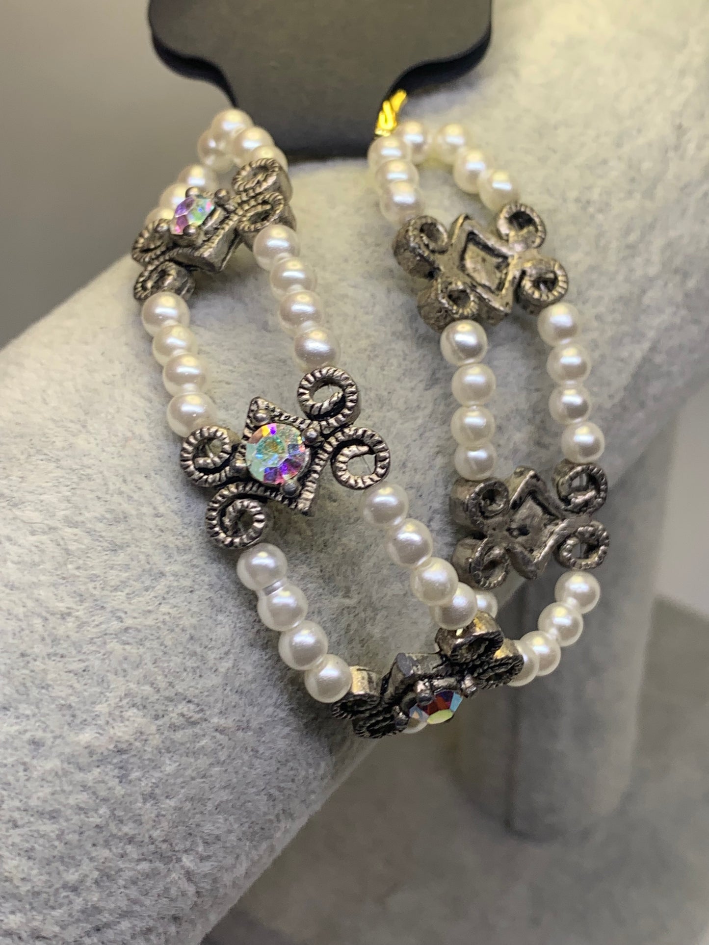 Antique Brace Wide Bracelet Crystal Clasp bracelets fit to size