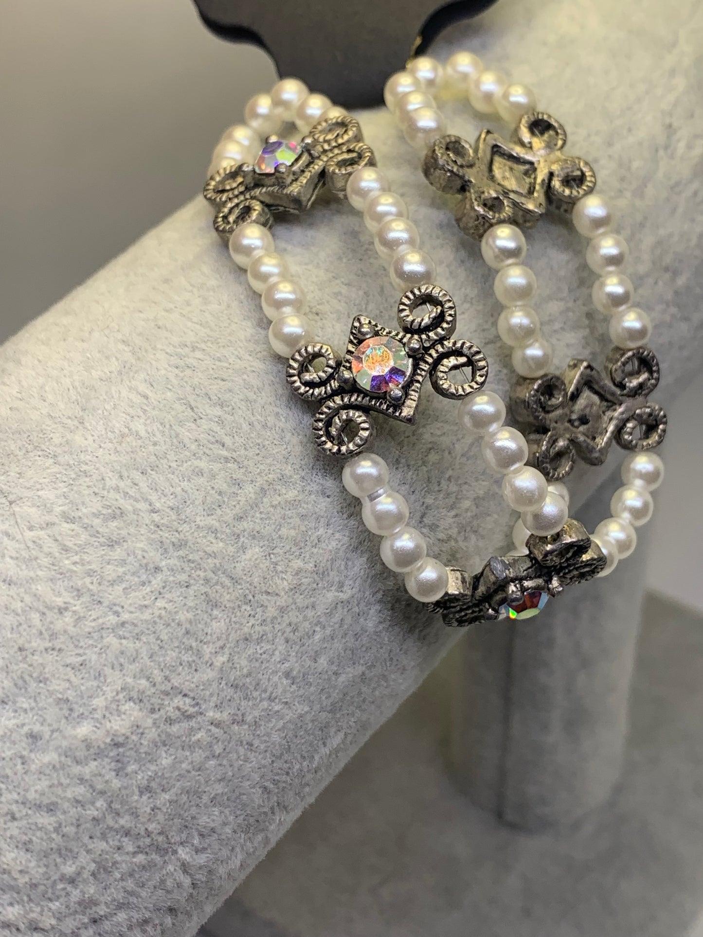 Antique Brace Wide Bracelet Crystal Clasp bracelets fit to size