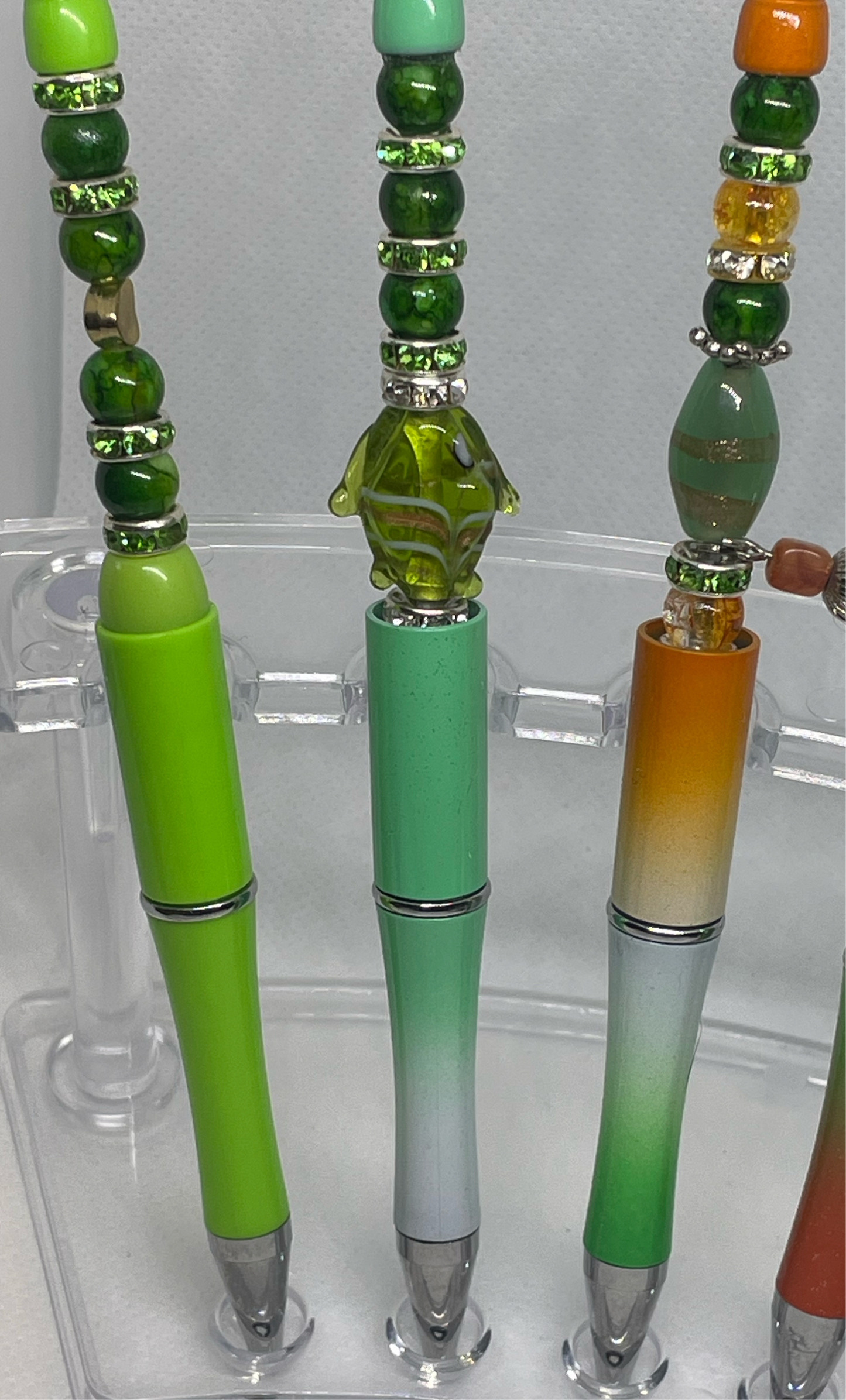 Mint Green Autumn Orange Bead-able Pens - Candi’s Creations