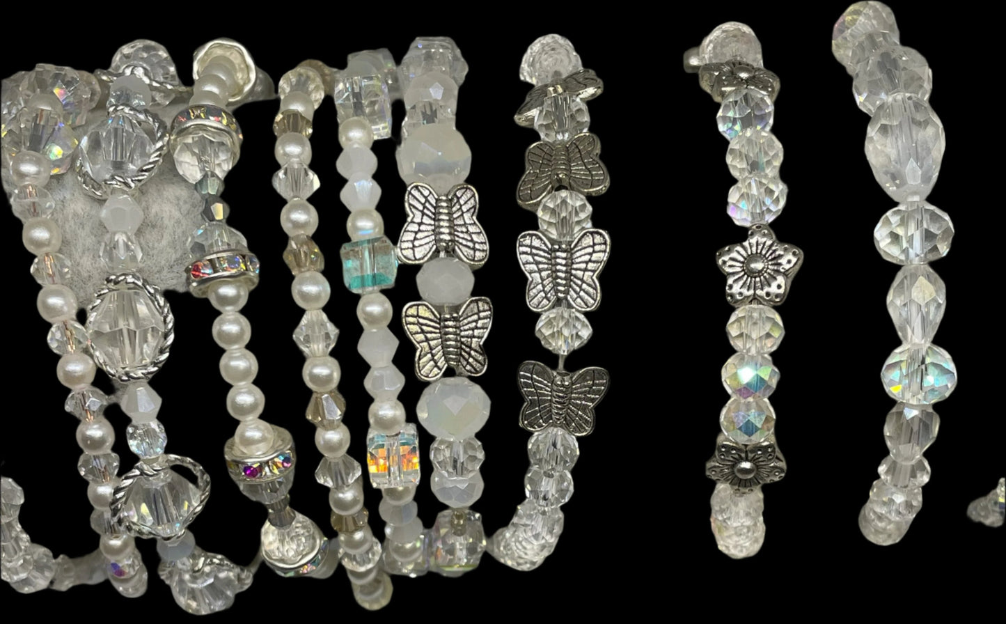 9 styles of Clear and AB Crystal Bracelets