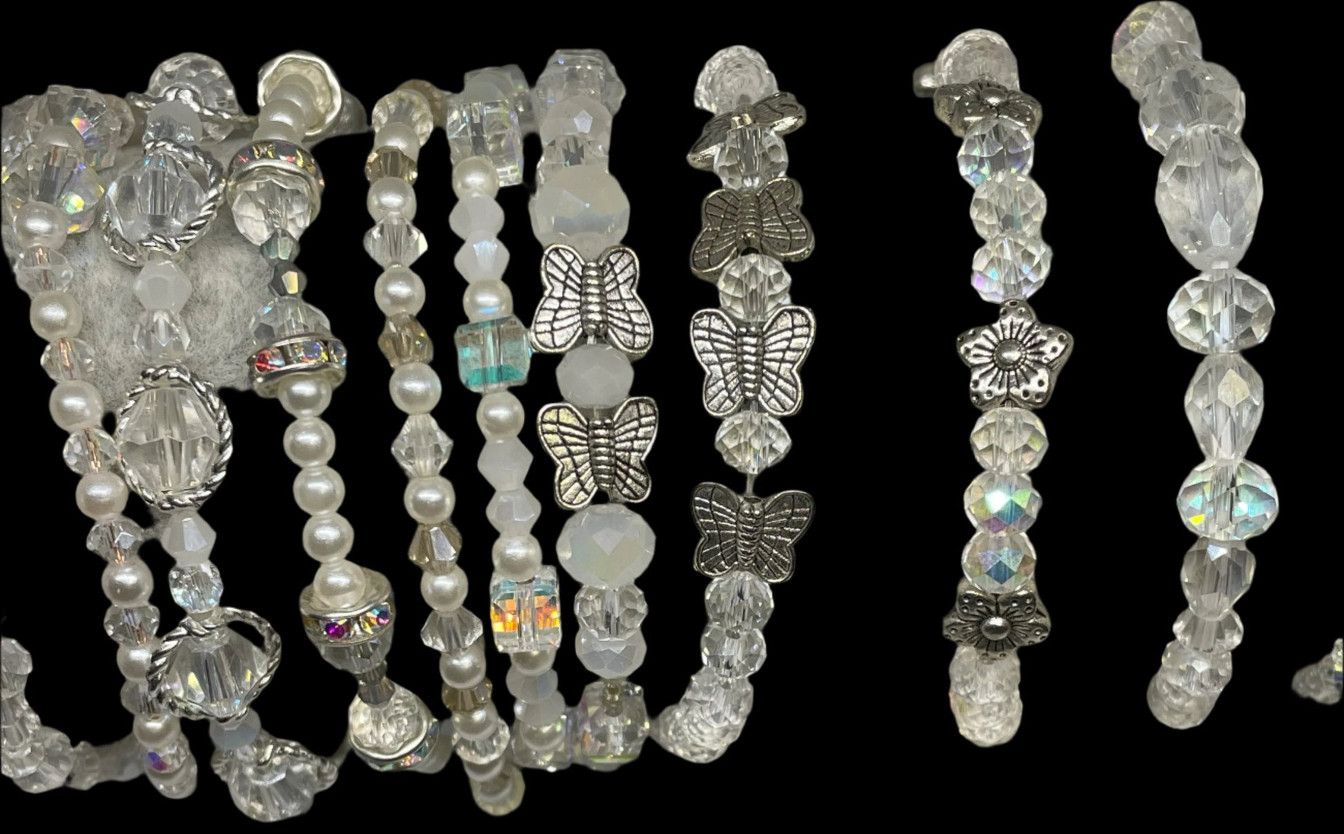 9 styles of Clear and AB Crystal Bracelets