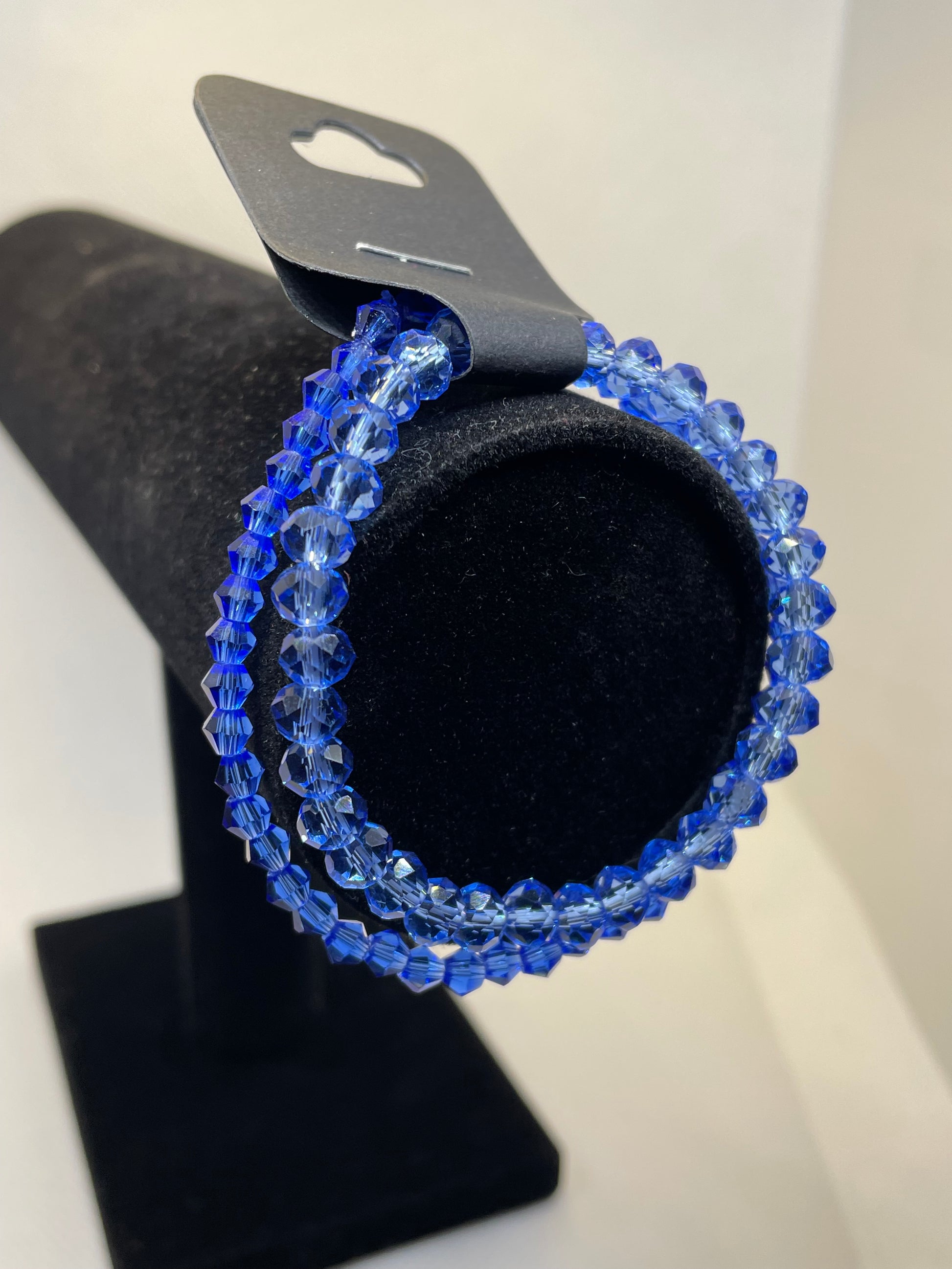 Bracelet gift pack 2 blue shades of crystal bracelets 