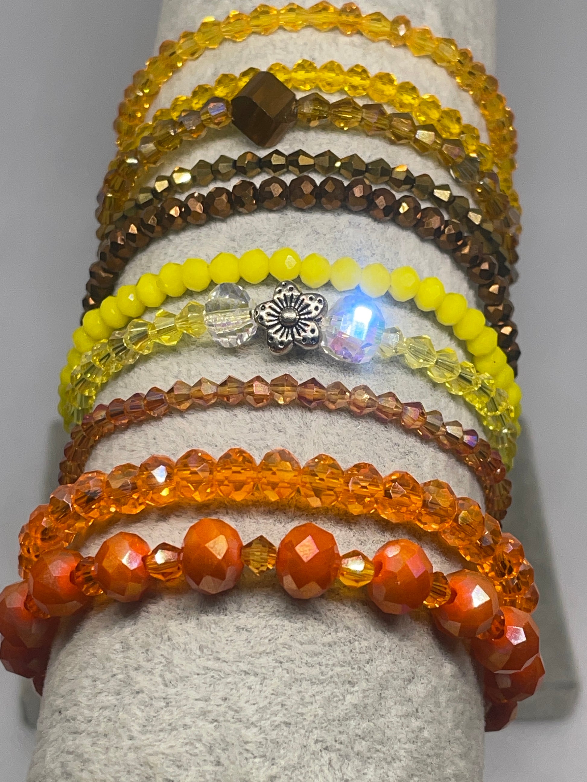 assortment Orange and fall color series stretchy bracelets