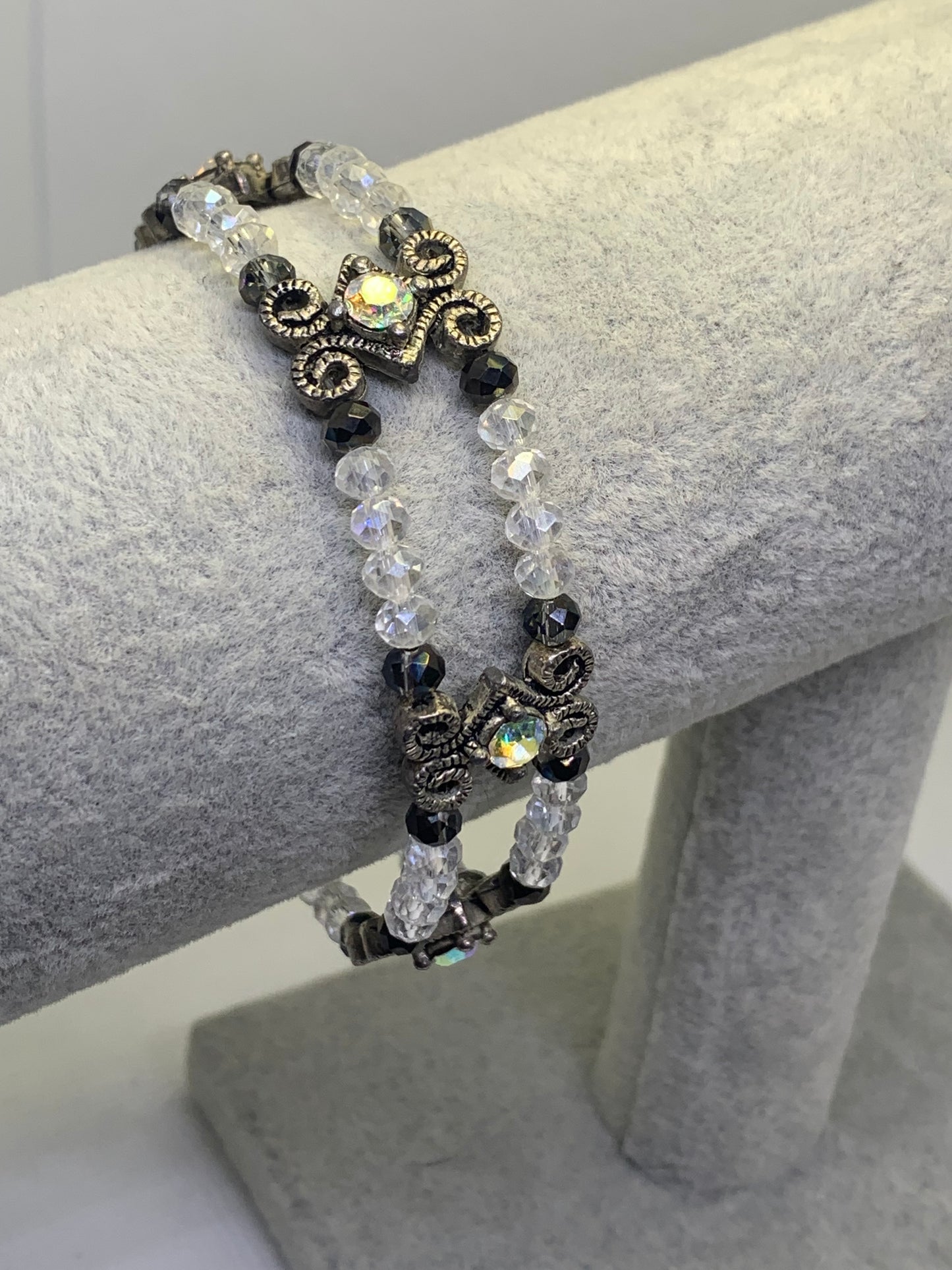 Antique Brace Wide Bracelet Crystal Clasp bracelets fit to size