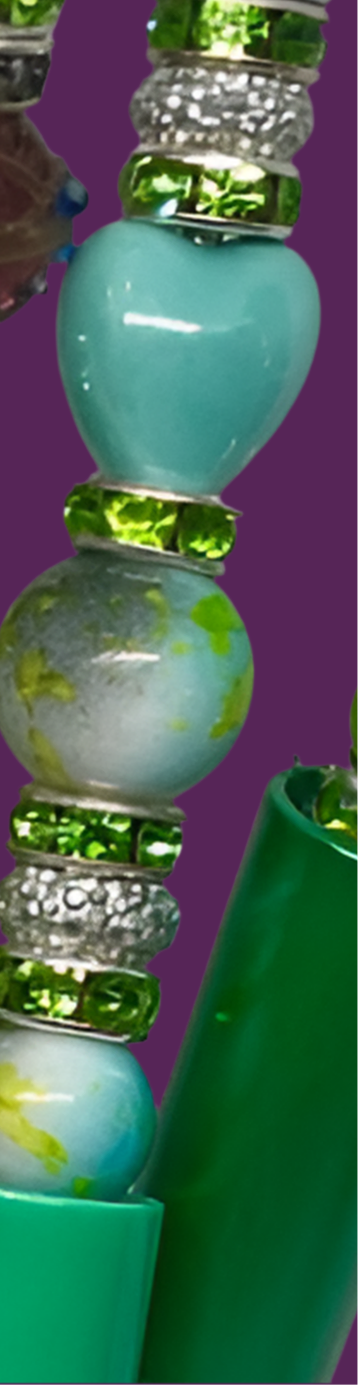 Mint Green Autumn Orange Bead-able Pens