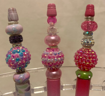 Bead-able Pens, fancy Whimsical Blinging Pen, retractable  