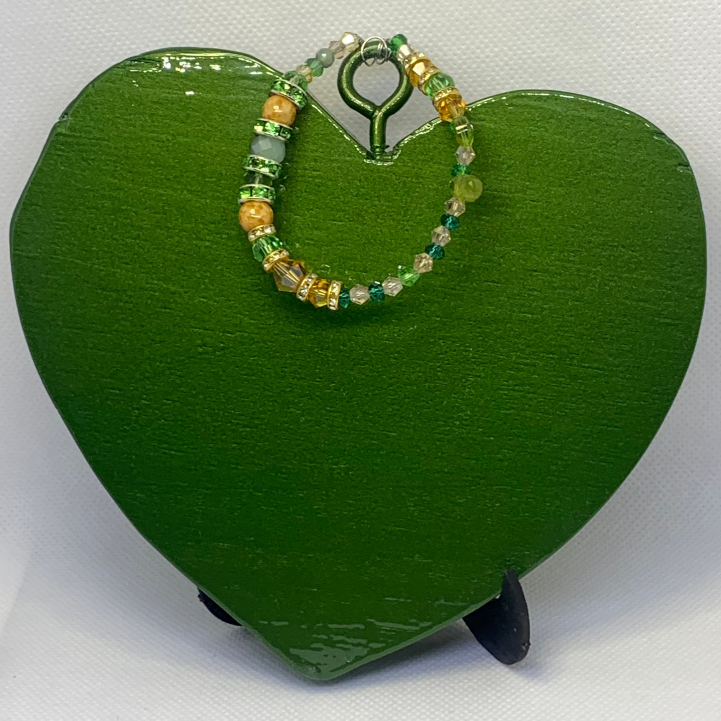 Back of Cross Carved Heart Army Green