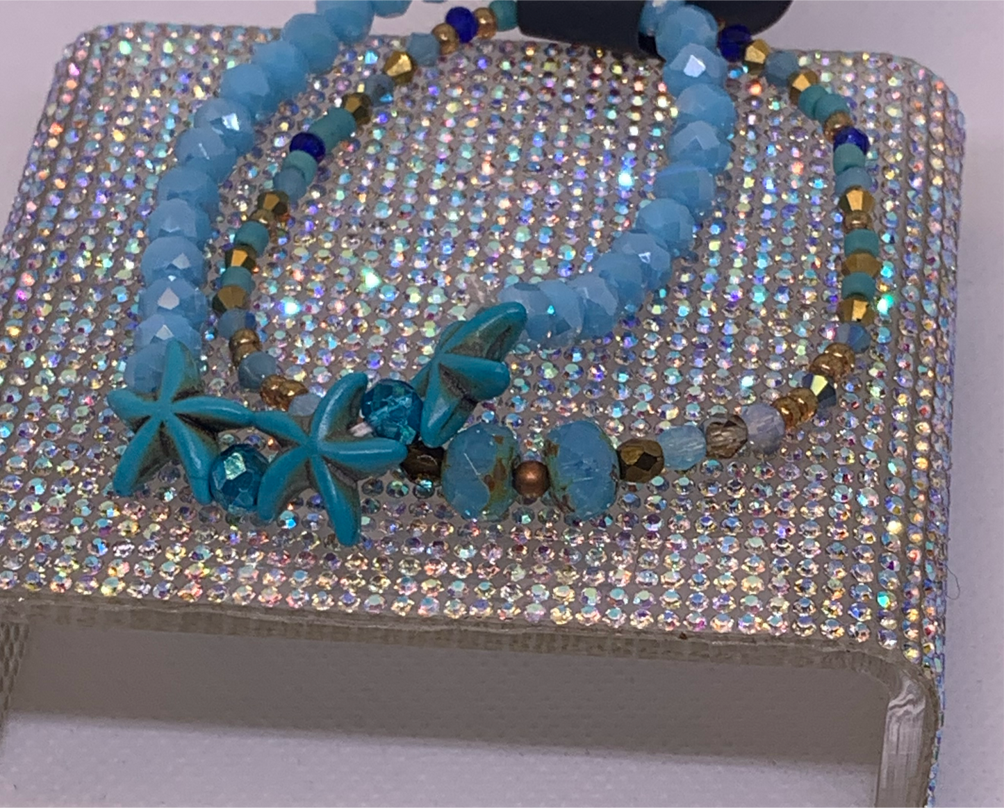 Starfish Double Crystal bracelet brown and TURQUISE