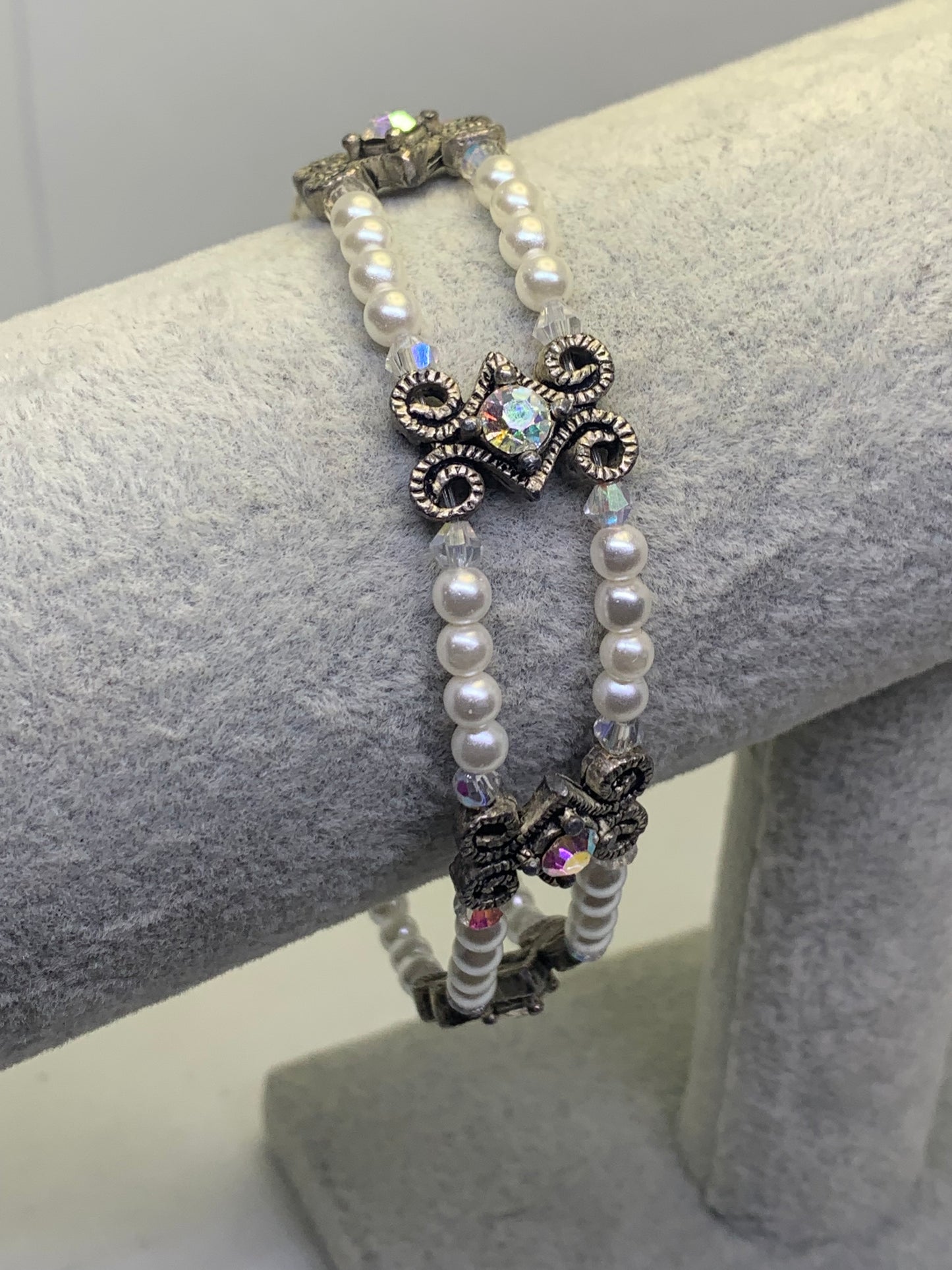 Antique Brace Wide Bracelet Crystal Clasp bracelets fit to size