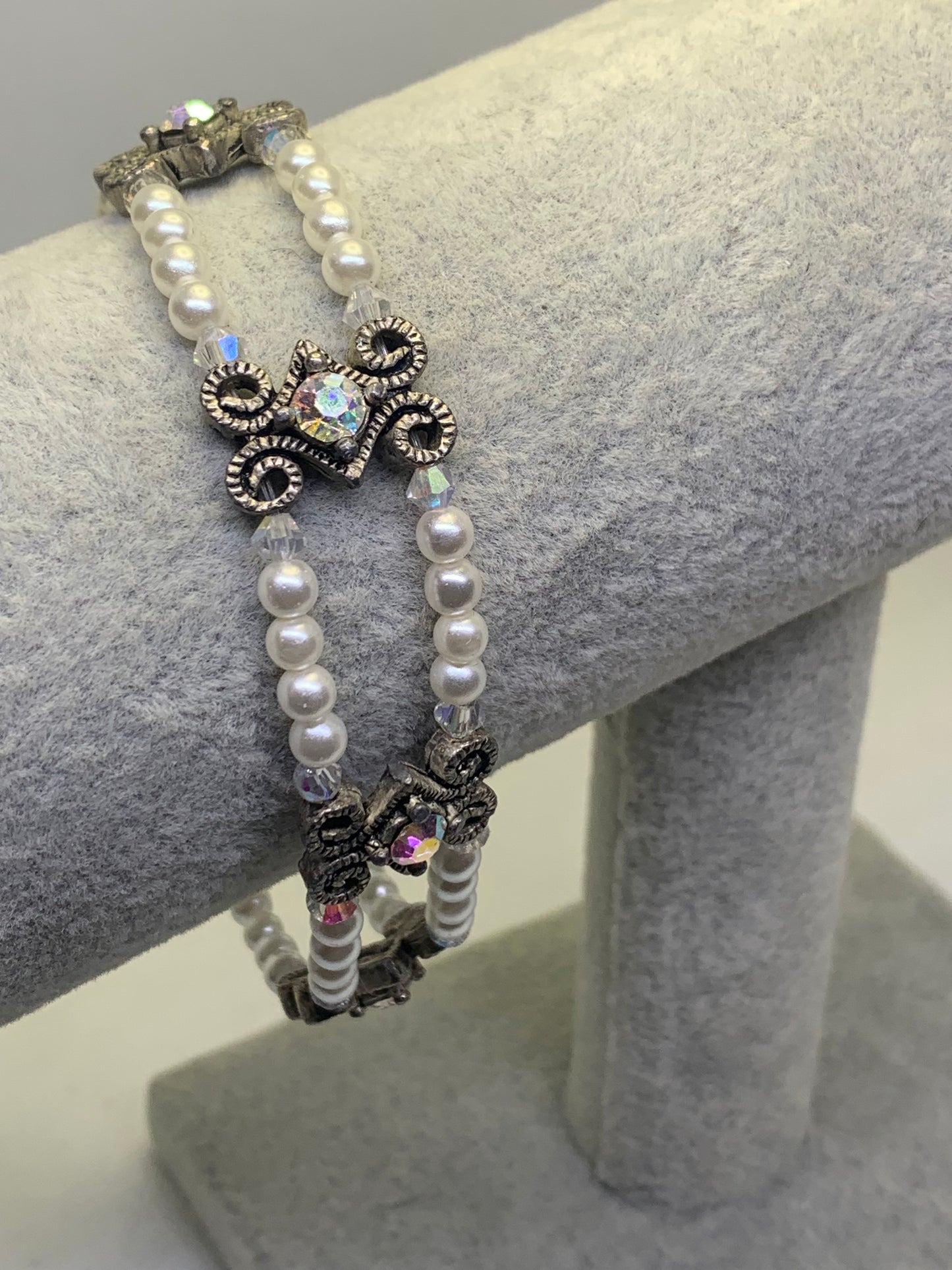 Antique Brace Wide Bracelet Crystal Clasp bracelets fit to size