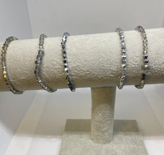 Silver Crystal AB Bracelet Collection