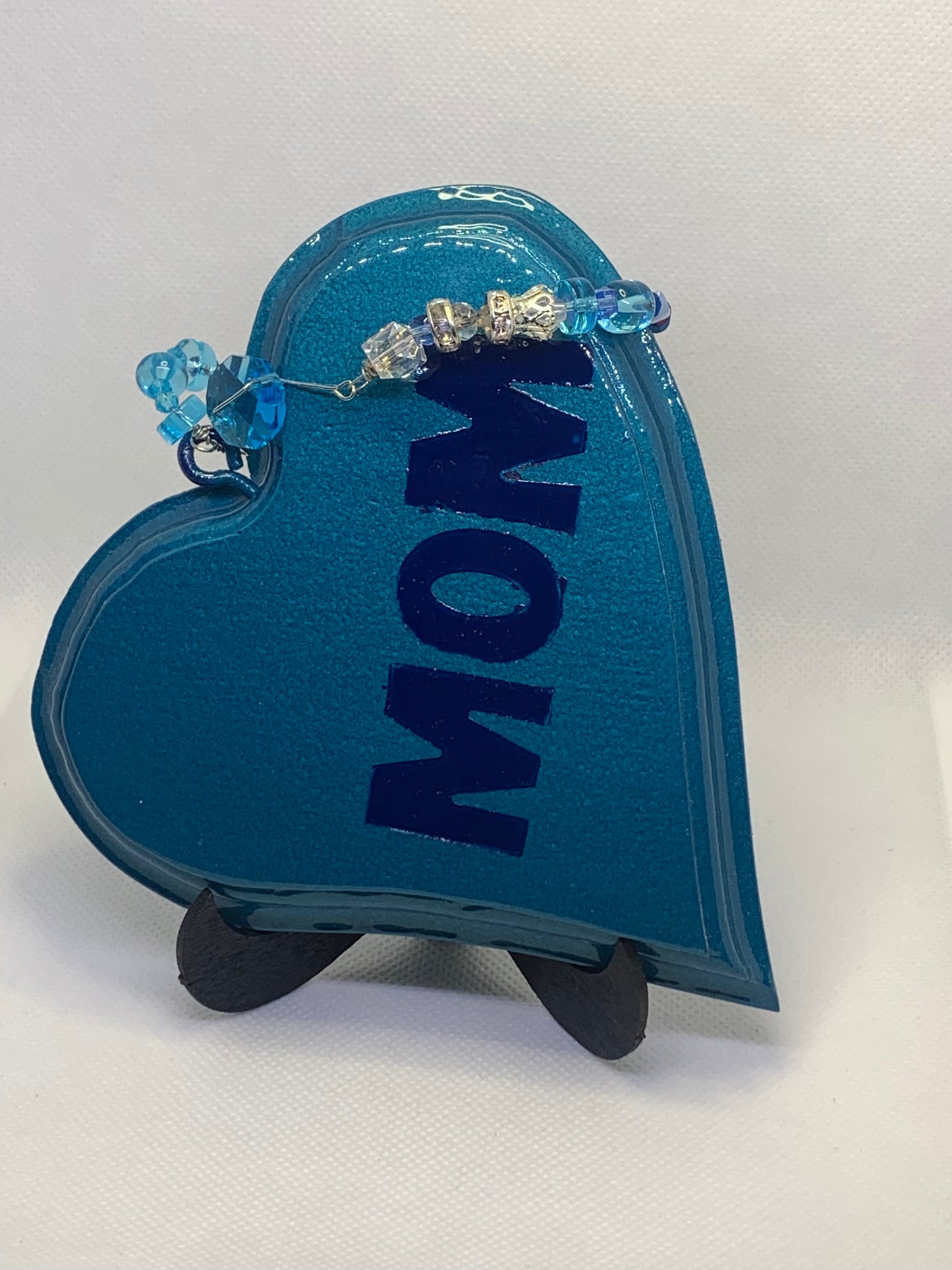 Front of Ocean Blue Mom Small Heart