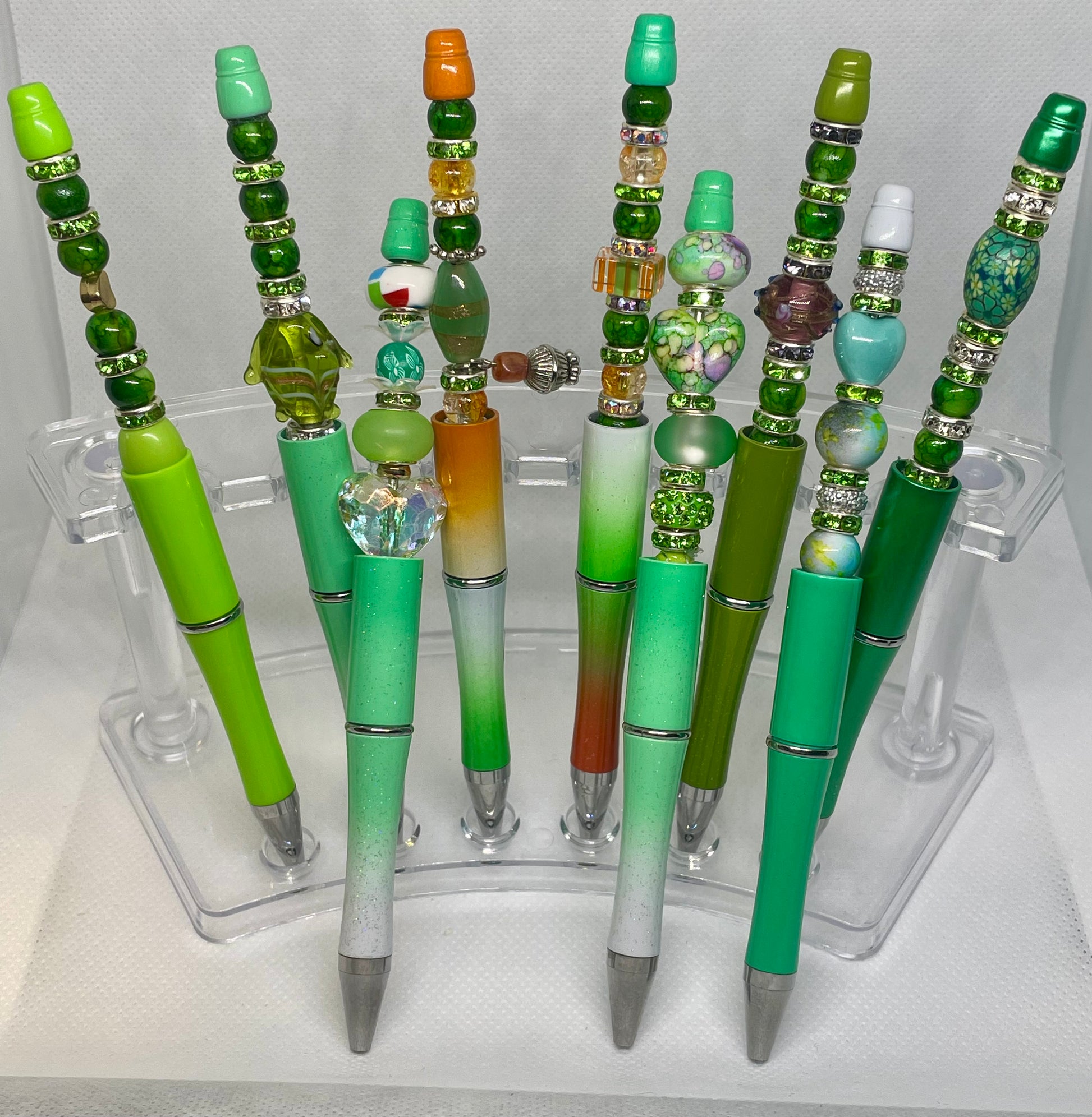 Mint Green Autumn Orange Bead-able Pens - Candi’s Creations