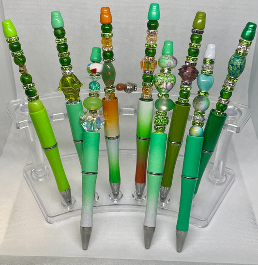 Mint Green Autumn Orange Bead-able Pens - Candi’s Creations