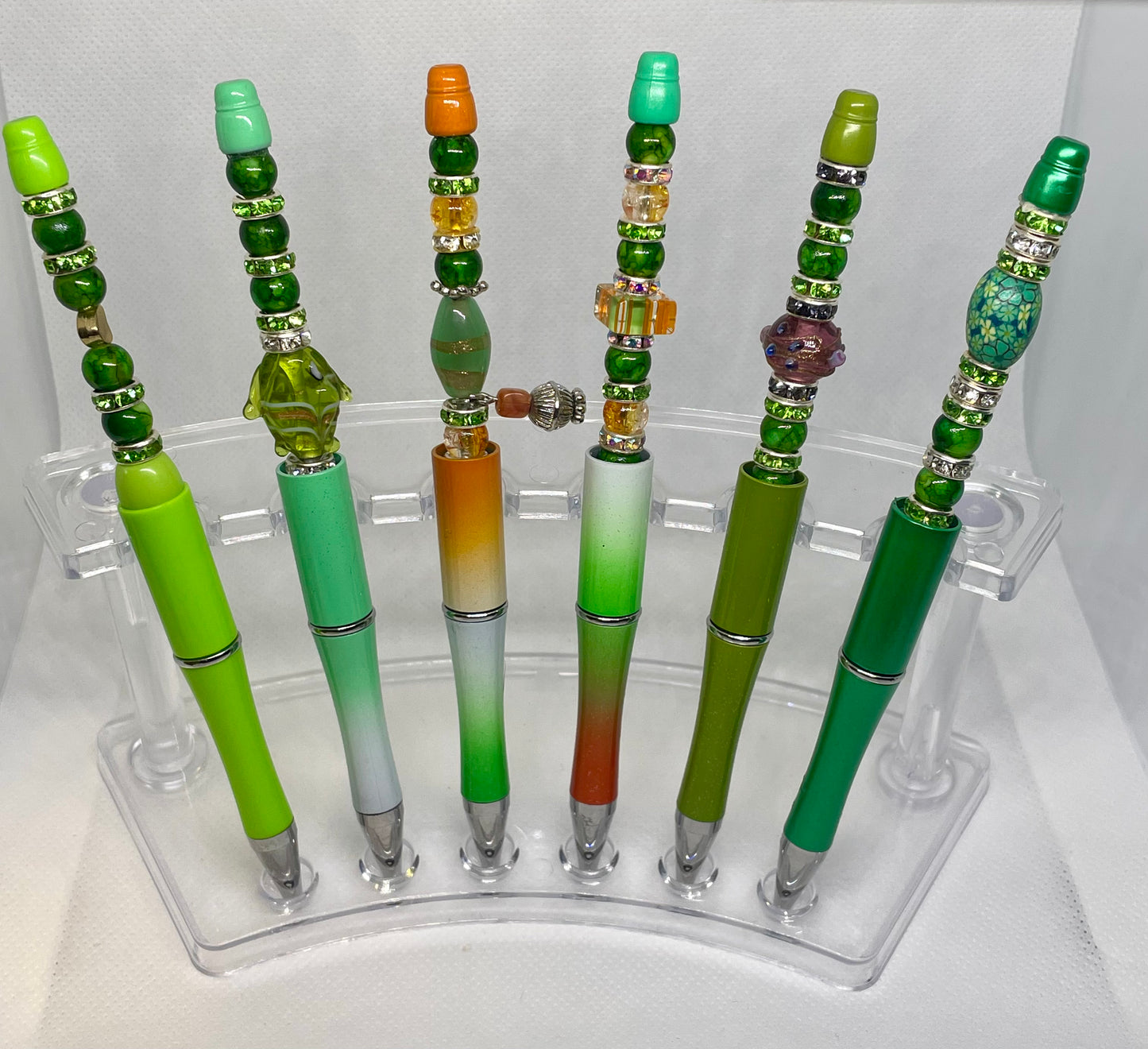 Mint Green Autumn Orange Bead-able Pens - Candi’s Creations