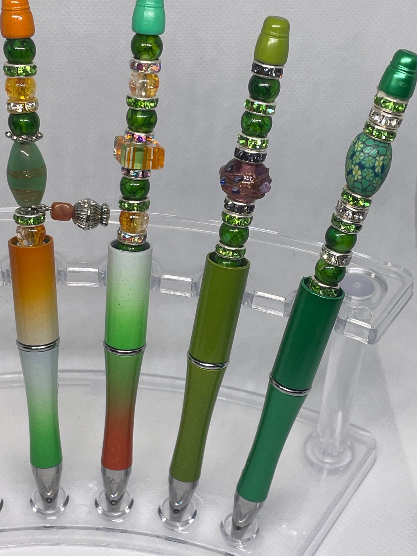 Mint Green Autumn Orange Bead-able Pens - Candi’s Creations