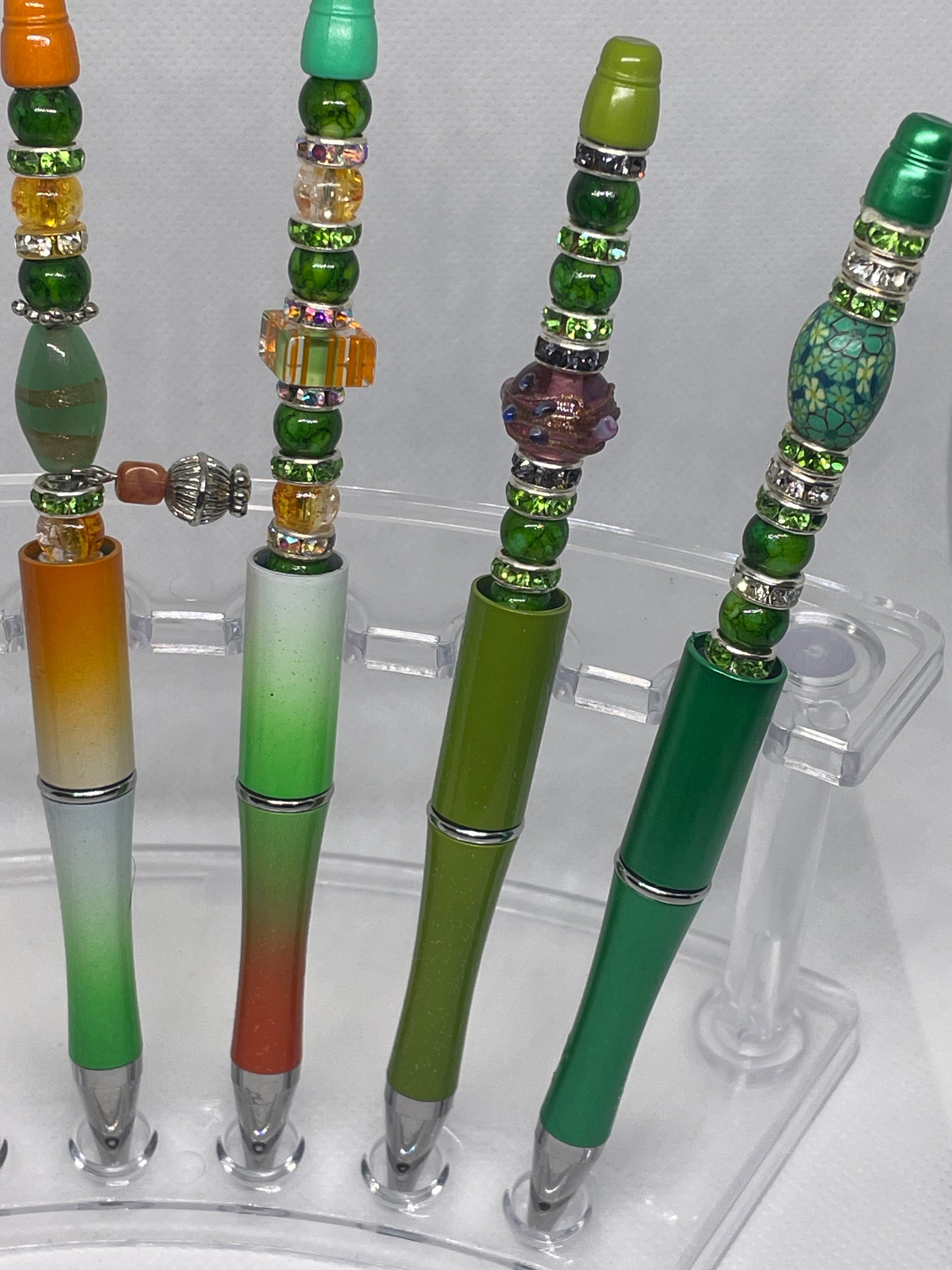 Mint Green Autumn Orange Bead-able Pens - Candi’s Creations
