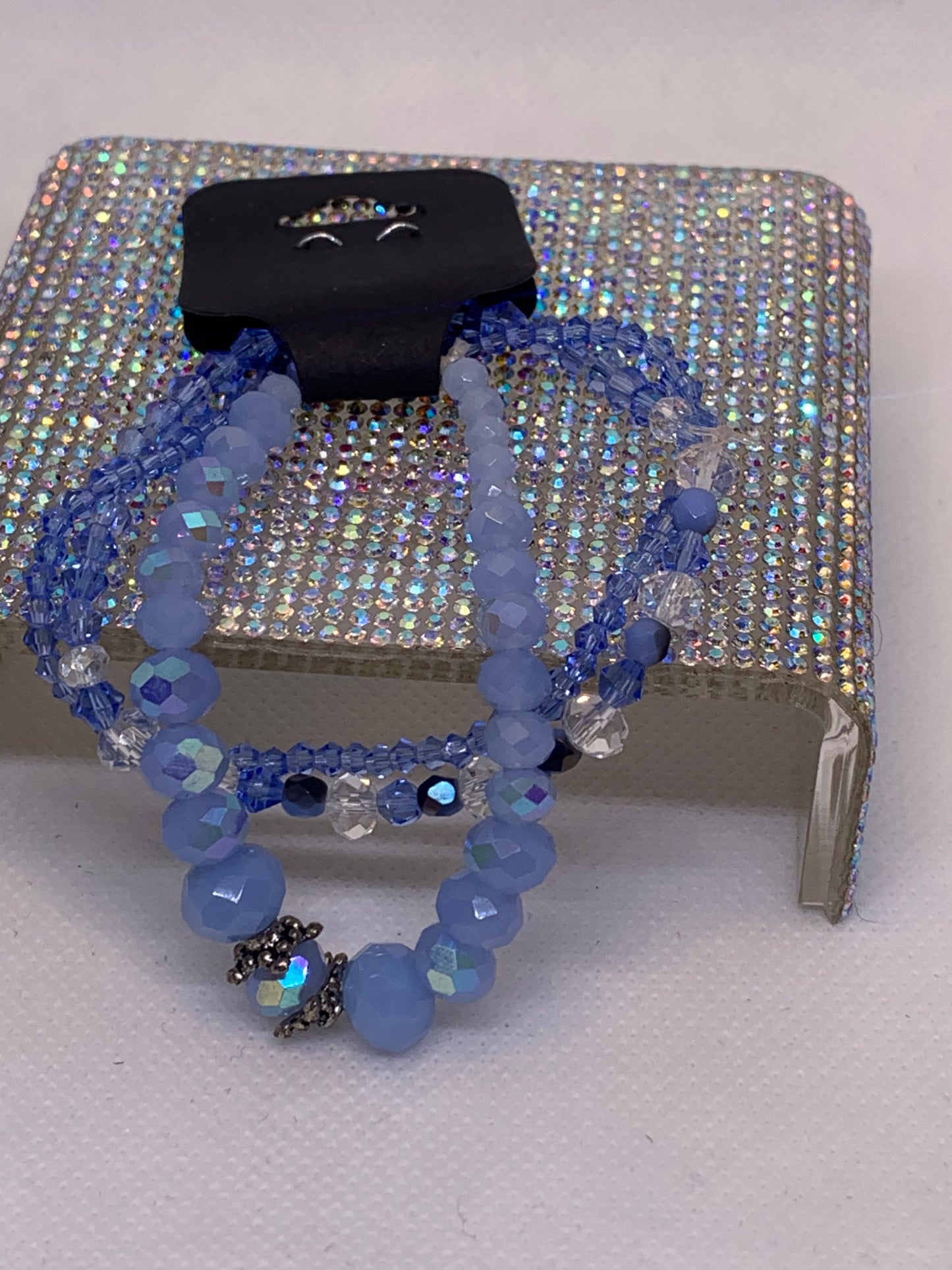 Sparkling Blue crystal AB Sky Blue Bracelets set of 3