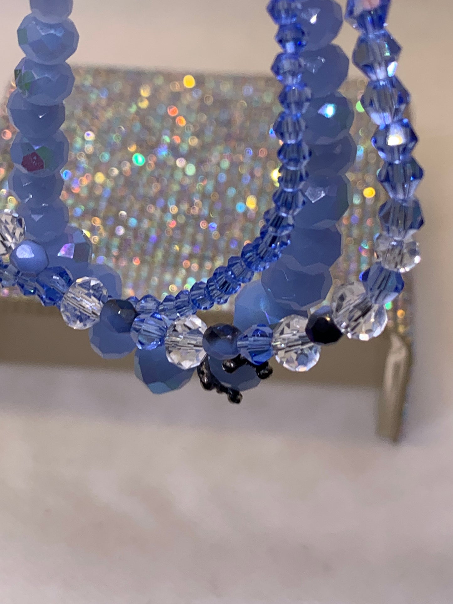 Sparkling Blue crystal AB Sky Blue Bracelets set of 3