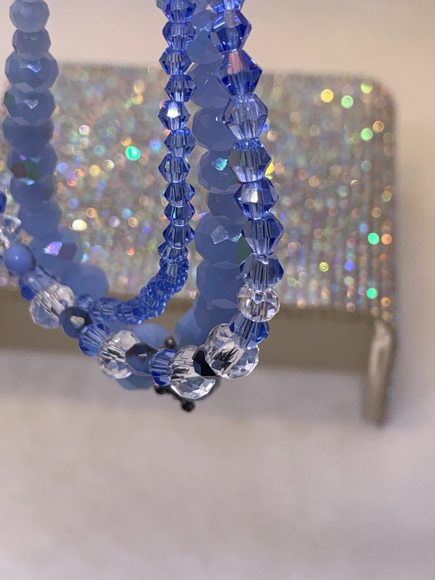 Sparkling Blue crystal AB Sky Blue Bracelets set of 3