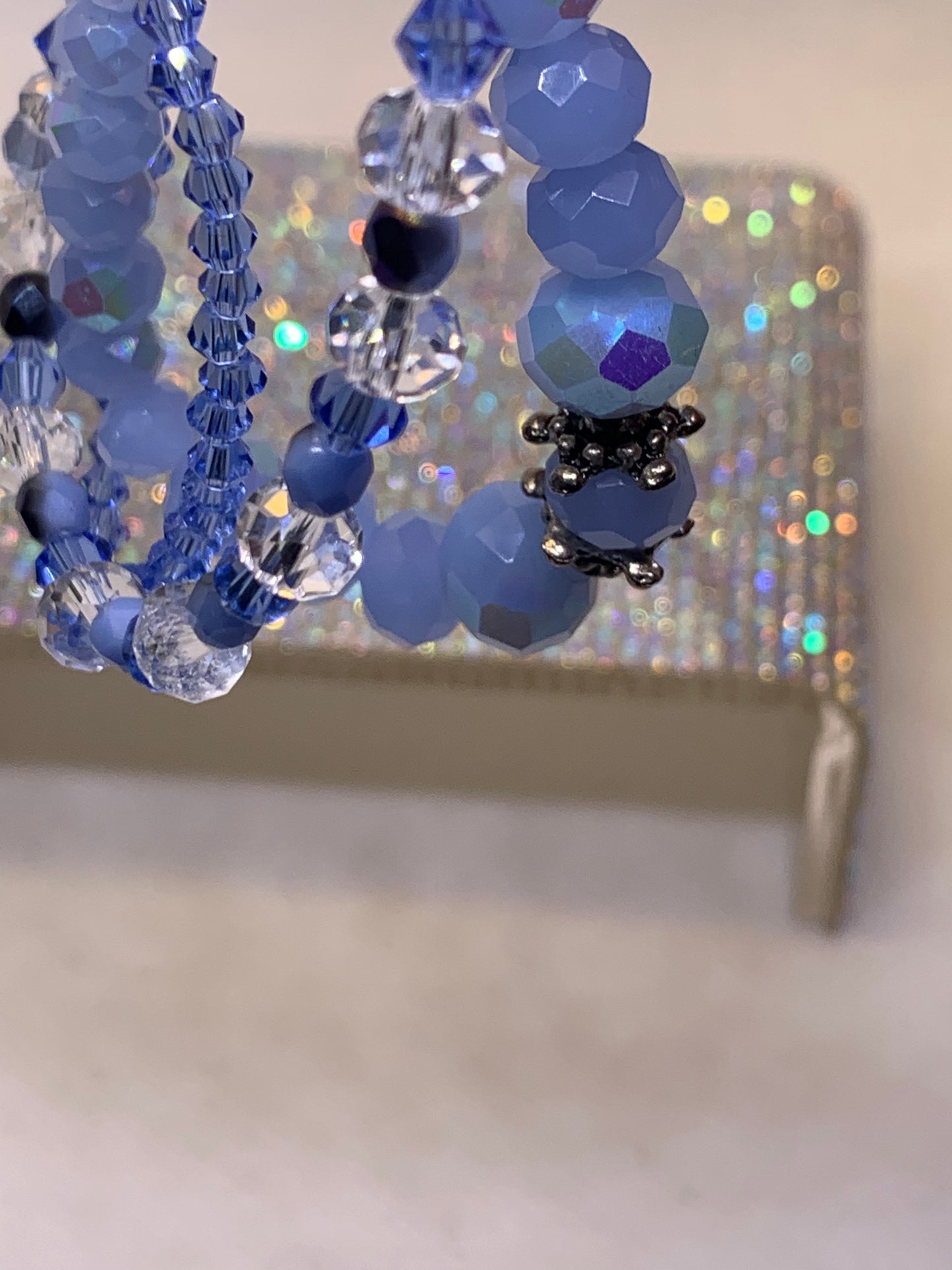 Sparkling Blue crystal AB Sky Blue Bracelets set of 3