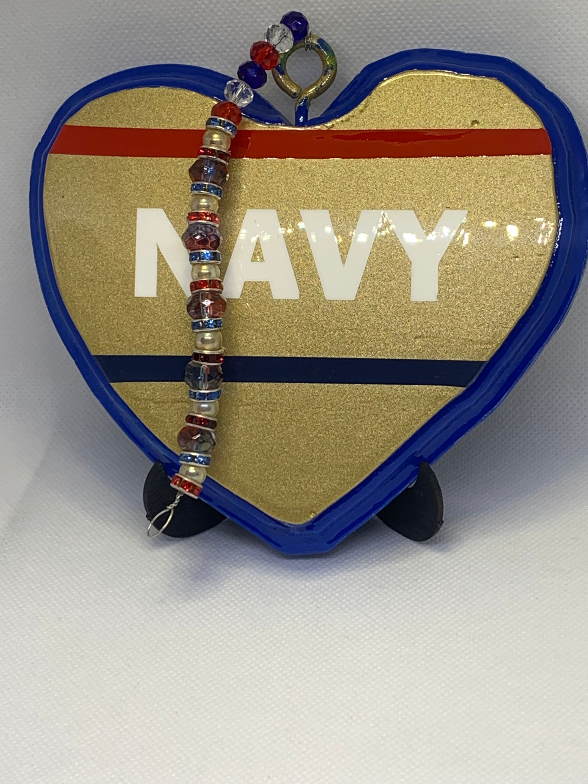 US Service Branches Hand Carved Wood Hearts- - Candi’s Creations
