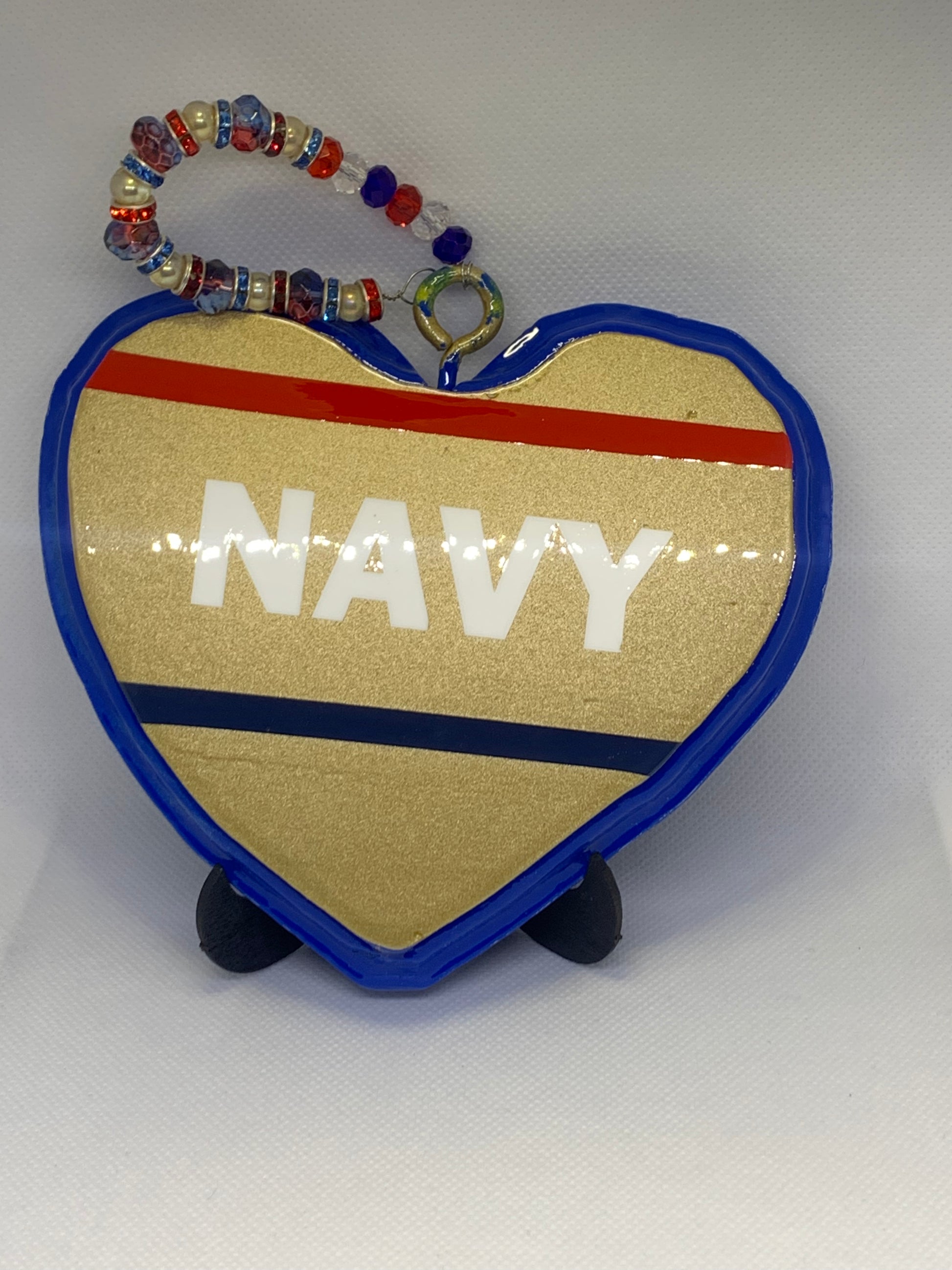 US Service Branches Hand Carved Wood Hearts- - Candi’s Creations