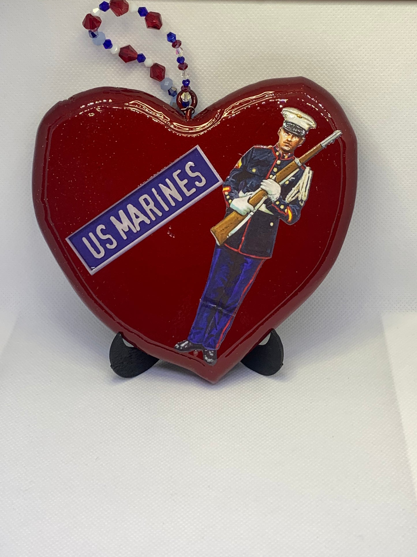 US Service Branches Hand Carved Wood Hearts- - Candi’s Creations