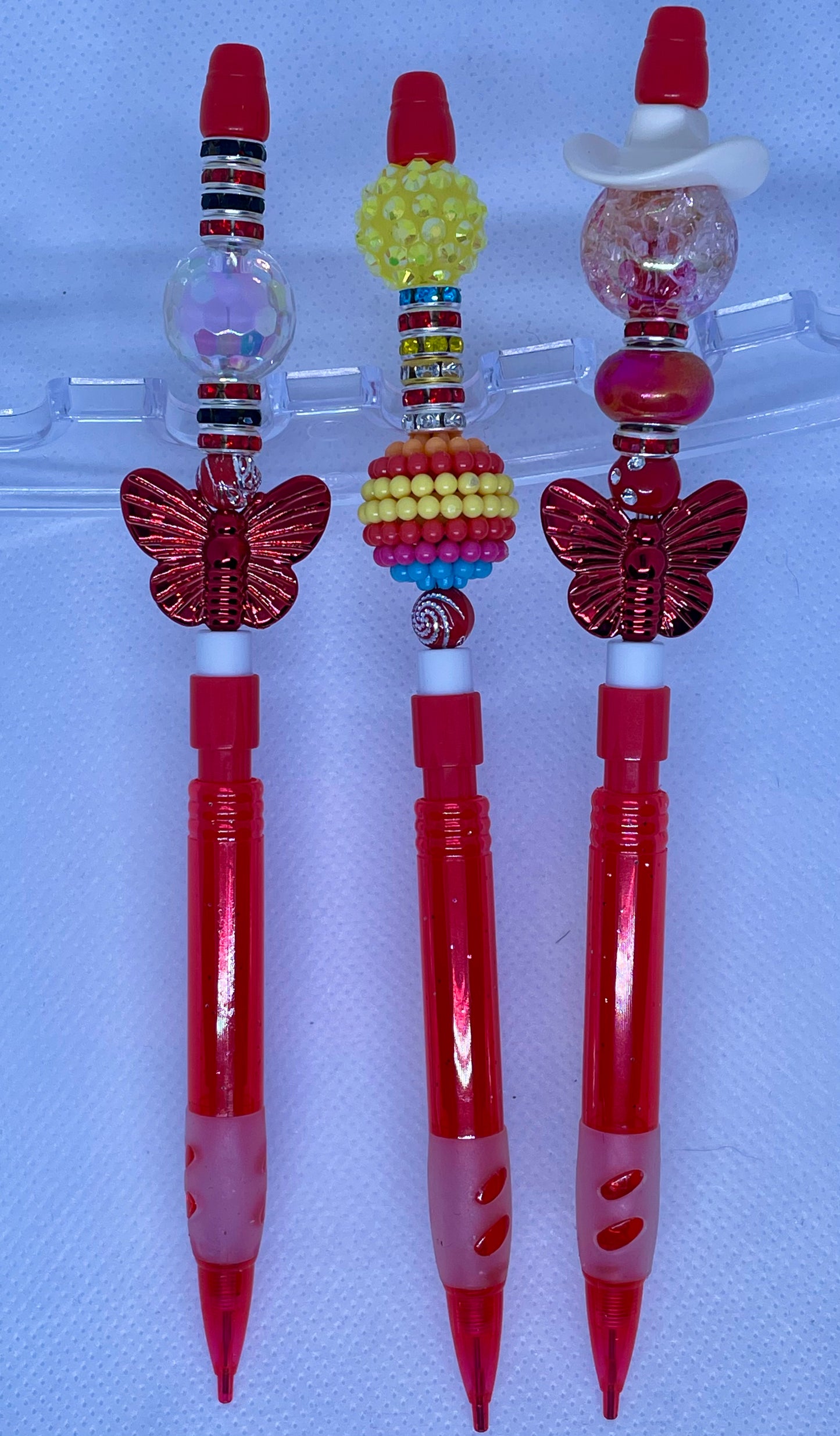 Red Metallic Butterfly Collection and Cowgirl Mechanical Pencils