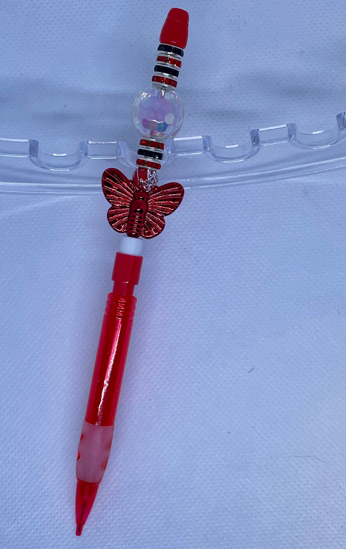 Red metallic Butterfly mechanical pencil 