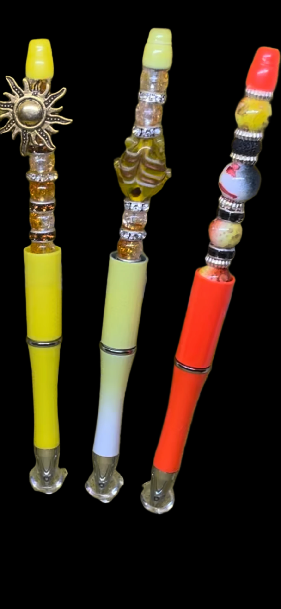 Sunny Delight Beaded Pen, Lemon Bloom Pen, Tangerine Dream Pen