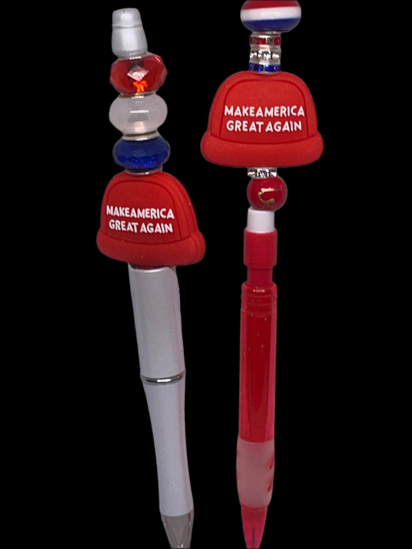 Australian Crystal and American flag Star bead-able pens each unique One of a Kind Support America