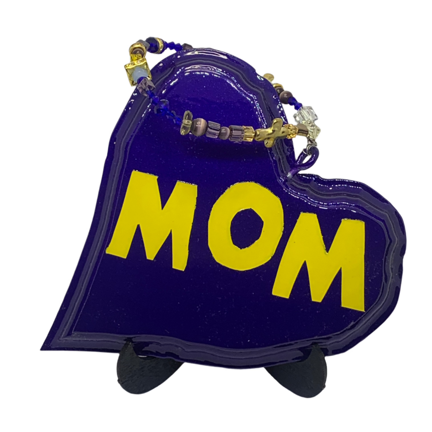 Mom Yellow On Purple Heart
