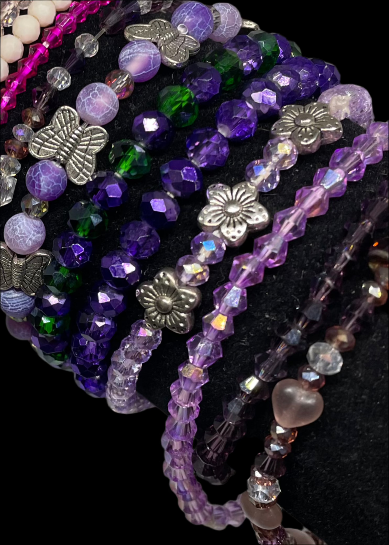 BEAUTIFUL SPARKLING PURPLE BRACELETS HANDMADE TO PERFECTION EACH ONE