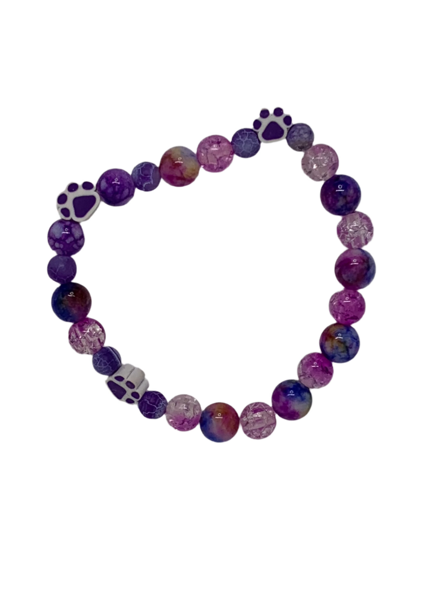 PURPLE PAW GEM STONE BRACELET
