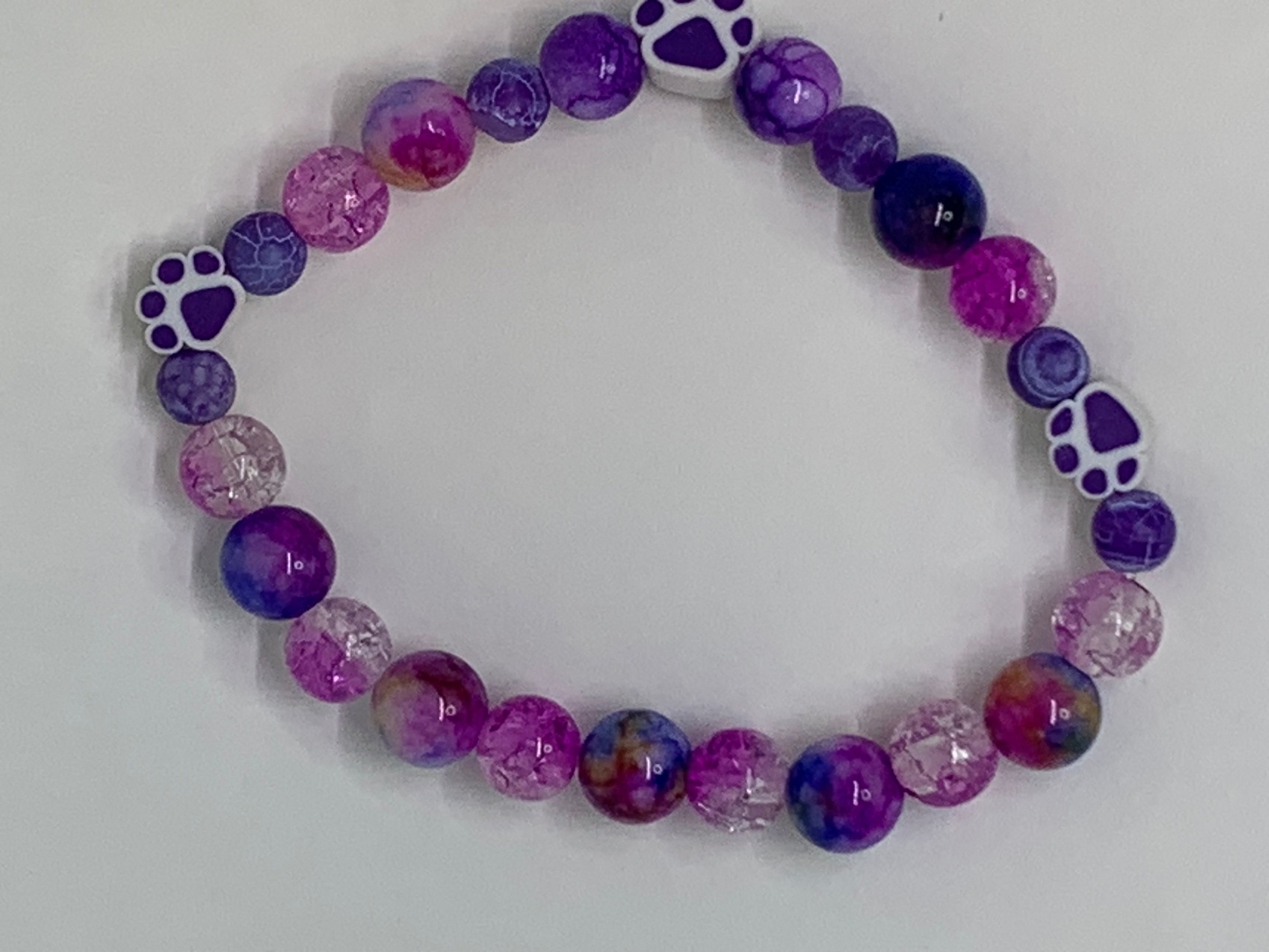 PURPLE PAW GEM STONE BRACELET