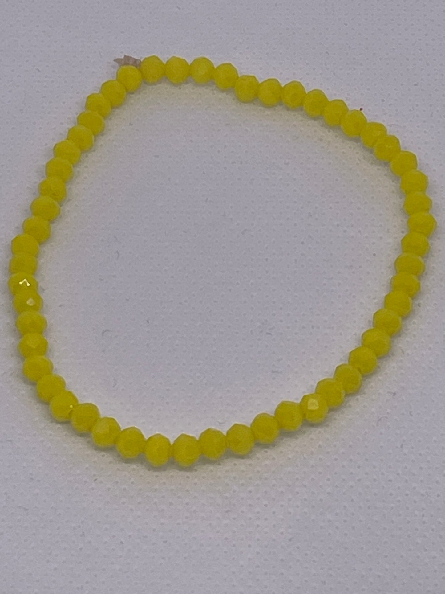 SOLID YELLOW ROUND SHINY 4mm 
stretchy Bracelet crystal 