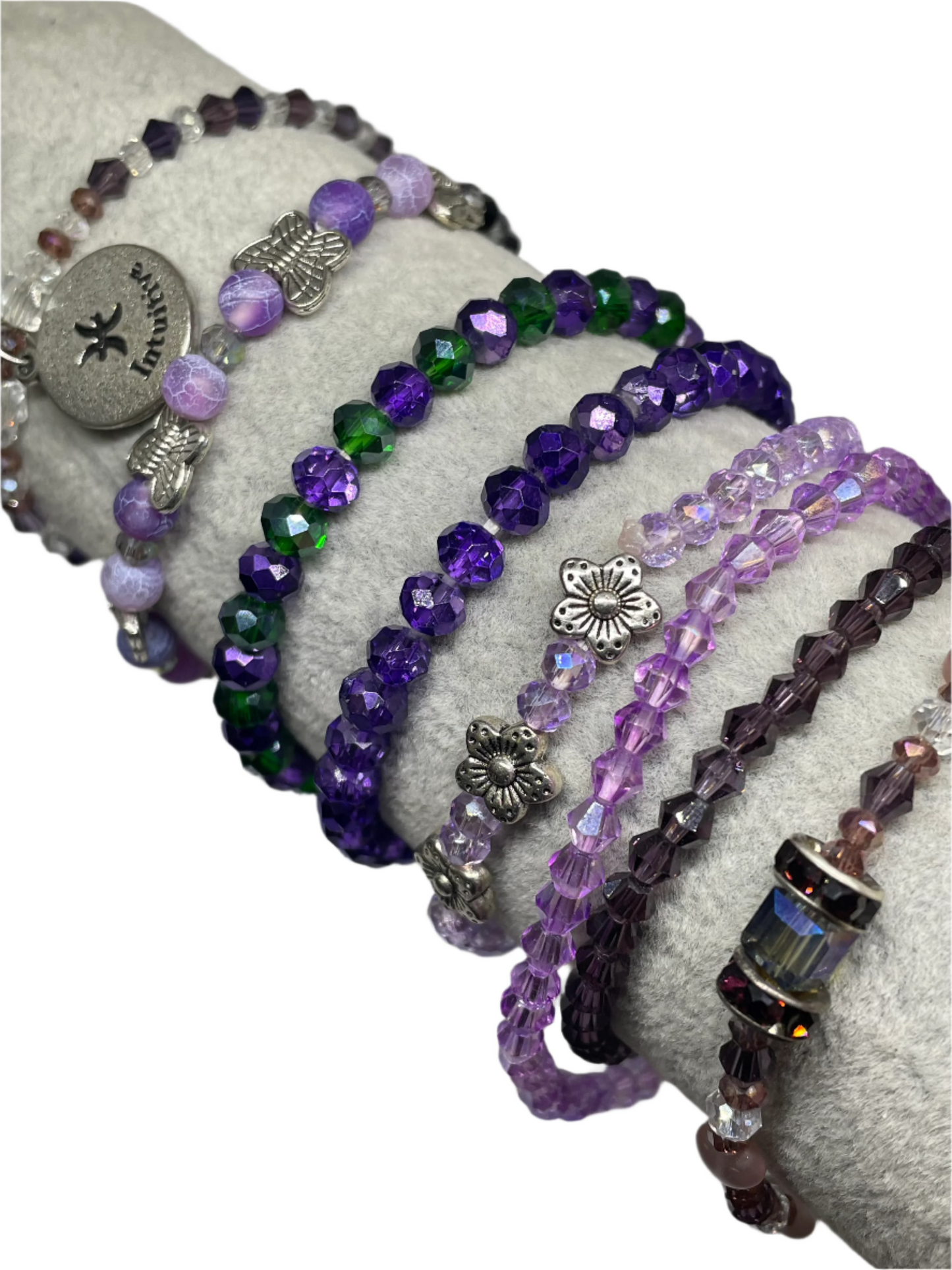 FANCY PURPLE COLOR CRYSTAL BRACELETS EIGHT STYLES