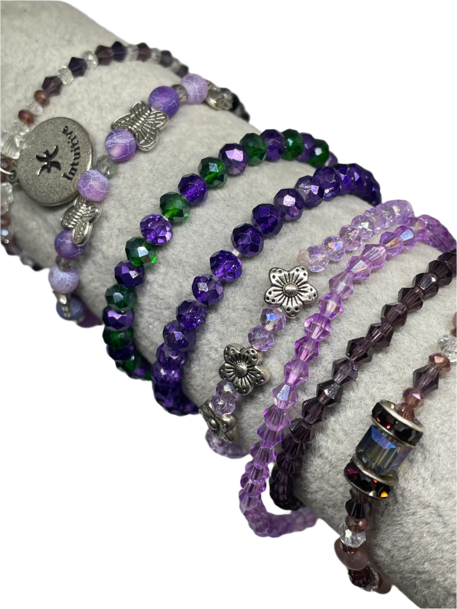 FANCY PURPLE COLOR CRYSTAL BRACELETS EIGHT STYLES