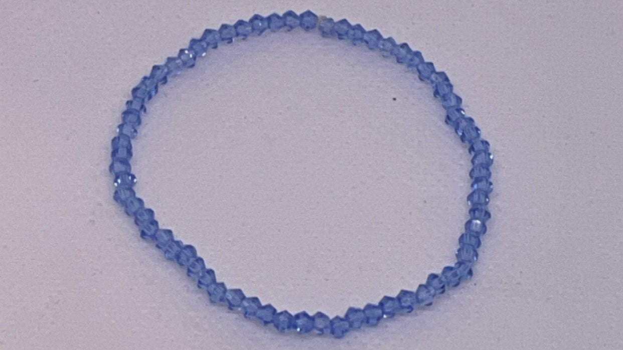 Sky Blue Australian Crystal  Stretchy Bracelet any size