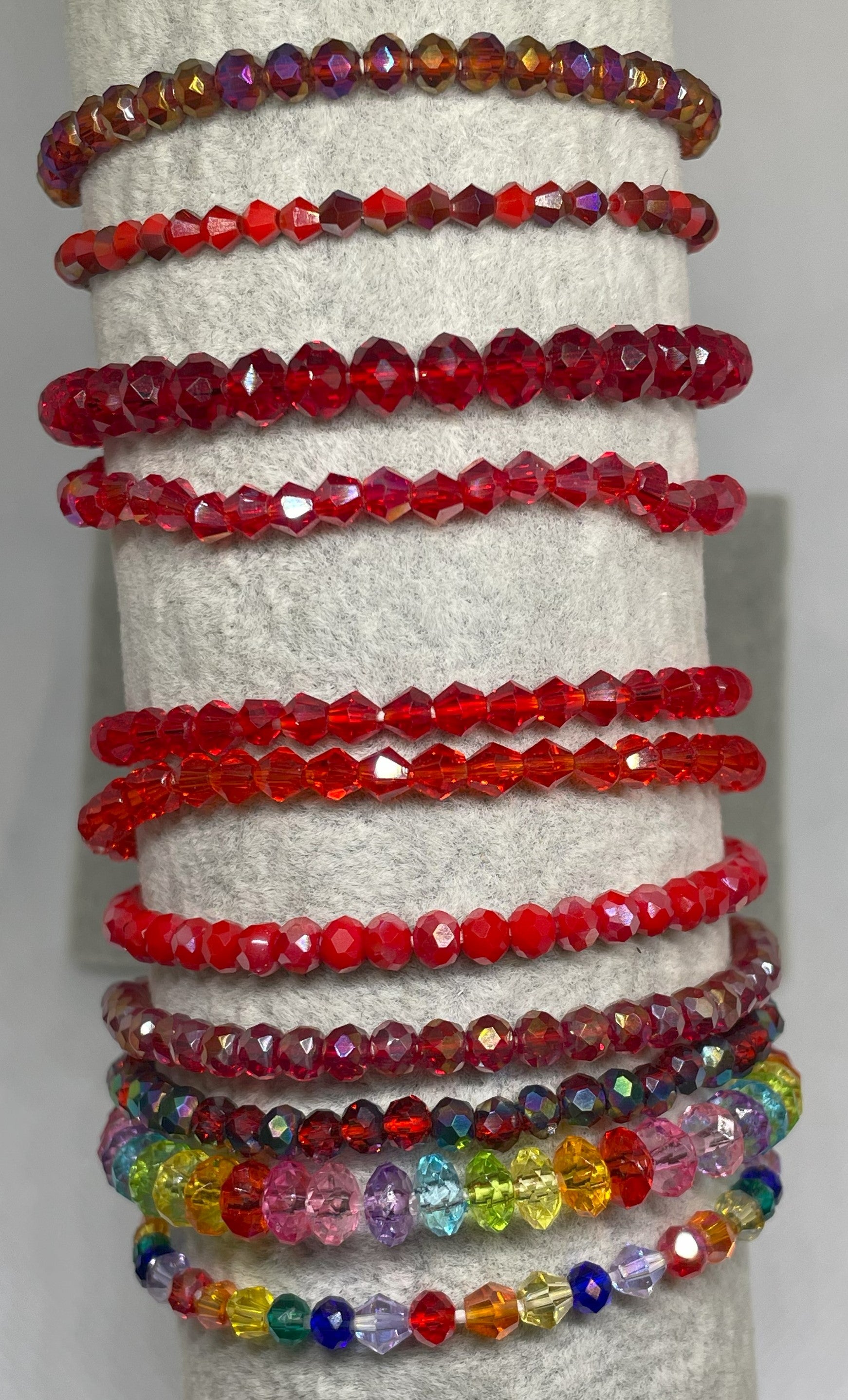 REDCOLORS DIFFERENT SHADES OF CRYSTAL BRACELETS