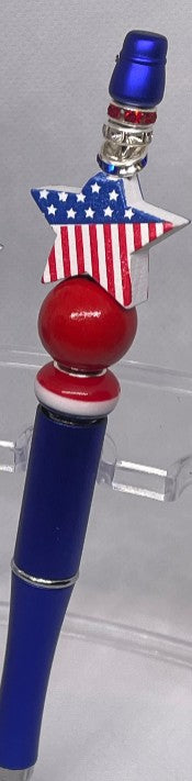 Blinging American Flag Pens- Red, White and Blue